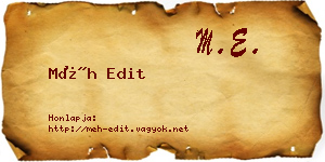 Méh Edit névjegykártya