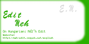 edit meh business card